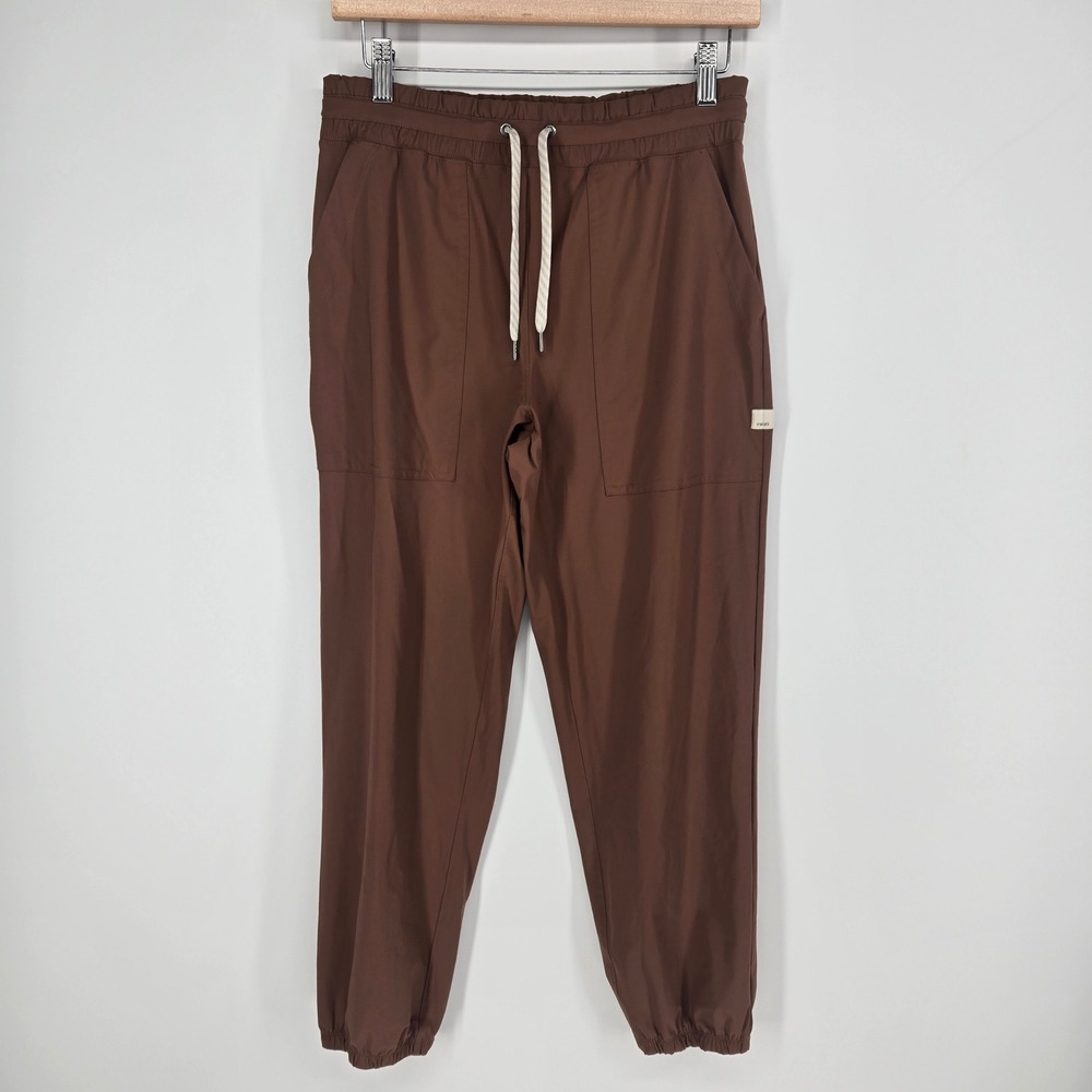 Vuori Miles Joggers Womens Small Brown VW481 Elastic Waist Hiking Active Pants - Picture 1 of 9